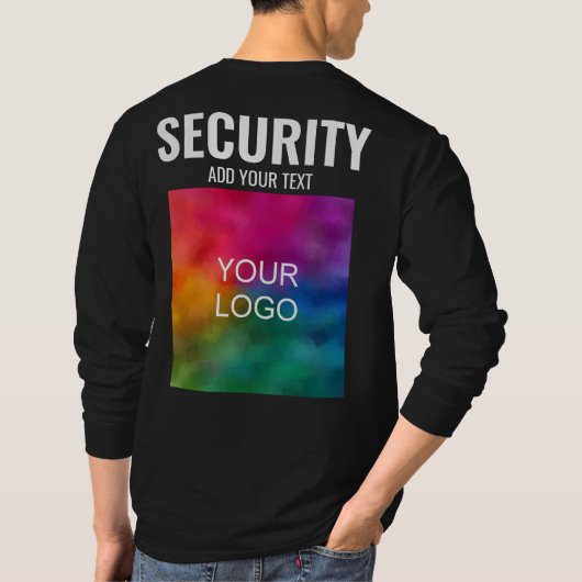 Doppelseitige Vorlage Moderne Mens Security T-Shirt (Rückseite)