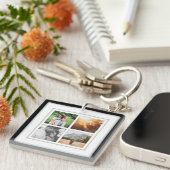 Doppelseitige Vorlageneinlage mit 8 Foto Square Schlüsselanhänger (Vorderseite rechts)