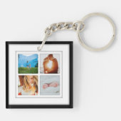 Doppelseitige Vorlageneinlage mit 8 Foto Square Schlüsselanhänger (Rückseite)