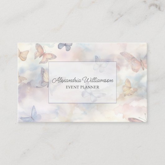 Doppelseitige Wasserfarbenschmetterlinge mit QR-Co Visitenkarte (Vorderseite)