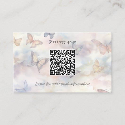 Doppelseitige Wasserfarbenschmetterlinge mit QR-Co Visitenkarte (Rückseite)