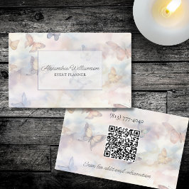 Doppelseitige Wasserfarbenschmetterlinge mit QR-Co Visitenkarte