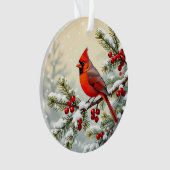 Doppelseitige Weihnachts-Kardinäle Ornament (Vorderseite)