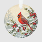 Doppelseitige Weihnachts-Kardinäle Ornament (Vorderseite)