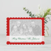 Doppelseitige Weihnachtskarte für zwei Fotos Feiertagskarte (Stehend Vorderseite)