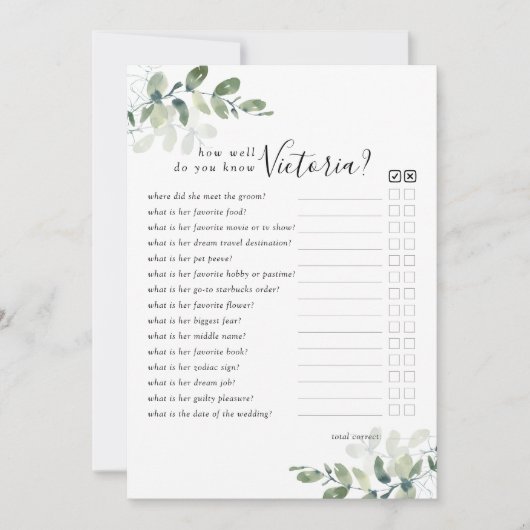 Doppelseitige Würden Sie lieber Brautparty-Spiele Einladung (Vorderseite)