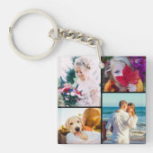 Doppelseitiger 8-Foto-Rundschwarzer Schlüsselanhän Schlüsselanhänger (Vorderseite)