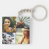 Doppelseitiger 8-Foto-Rundschwarzer Schlüsselanhän Schlüsselanhänger (Rückseite)