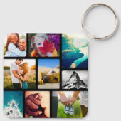 Doppelseitiger 9 Foto Collage Black Metal Schlüsse Schlüsselanhänger (Rückseite)