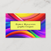 Doppelseitiger Abstrakter Regenbogen mit QR-Code Visitenkarte (Vorderseite)
