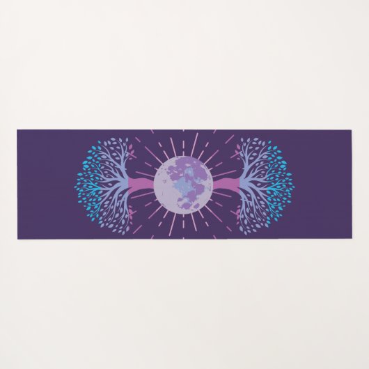 Doppelseitiger Baum des Mondes Yogamatte (Rückseite (Horizontal))