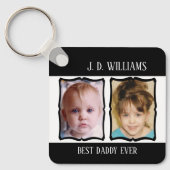 Doppelseitiger, bester Papa, Name 4 Foto schwarz h Schlüsselanhänger (Vorderseite)