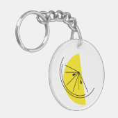 Doppelseitiger Citrus Lemon Monogramm-Kreis Schlüsselanhänger (Vorderseite links)