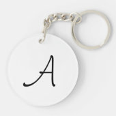 Doppelseitiger Citrus Orange Monogramm-Kreis Schlüsselanhänger (Rückseite)