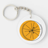 Doppelseitiger Citrus Orange Monogramm-Kreis Schlüsselanhänger (Vorderseite)
