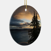 Doppelseitiger Crater See in der Winter-Verzierung Keramik Ornament (Rechts)