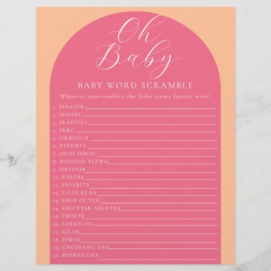 Doppelseitiger Flyer für Babydusche (Hinten)