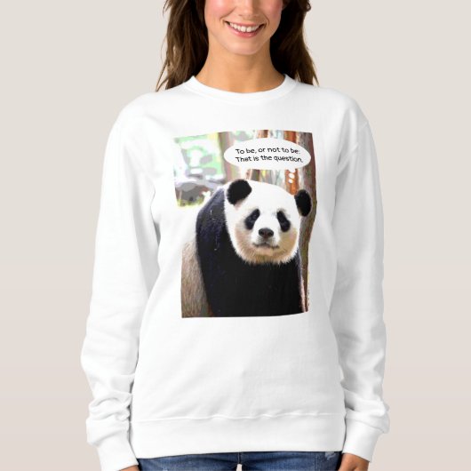 Doppelseitiger Hamlet Shakespeare Zitat Panda Bär Sweatshirt (Vorderseite)