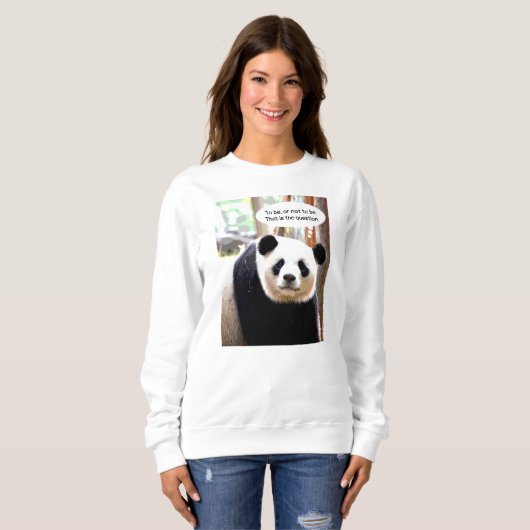 Doppelseitiger Hamlet Shakespeare Zitat Panda Bär Sweatshirt (Vorne ganz)