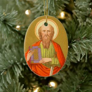 Doppelseitiger Hl. Paulus (PM 06) Keramik Ornament