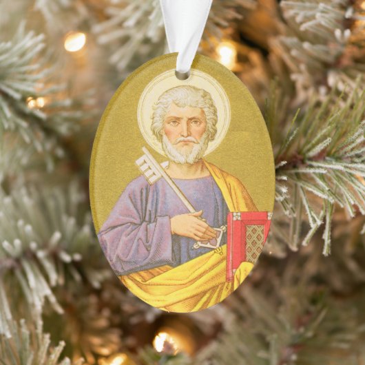 Doppelseitiger Hl. Petrus (PM 07) Acryl Ornament (Baum)
