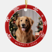 Doppelseitiger Hunde-Foto-Anhänger Weihnachts-Schm Keramik Ornament (Vorne)