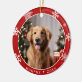 Doppelseitiger Hunde-Foto-Anhänger Weihnachts-Schm Keramik Ornament (Links)