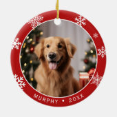 Doppelseitiger Hunde-Foto-Anhänger Weihnachts-Schm Keramik Ornament (Hinten)