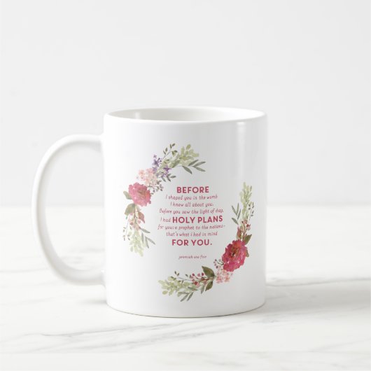 Doppelseitiger Jeremiah 1:5 Tasse (Links)