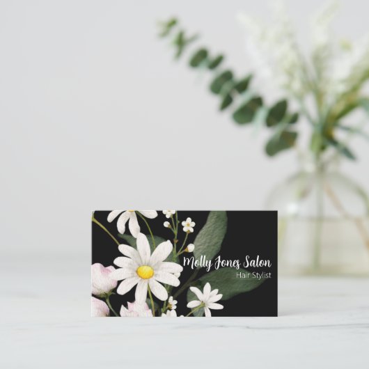 Doppelseitiger Kalender auf Schwarz mit QR-Code Visitenkarte (Stehend Vorderseite)