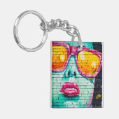 Doppelseitiger Keyring - Lipstick Urban Street Art Schlüsselanhänger (Vorderseite links)