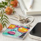 Doppelseitiger Keyring - Lipstick Urban Street Art Schlüsselanhänger (Vorderseite rechts)