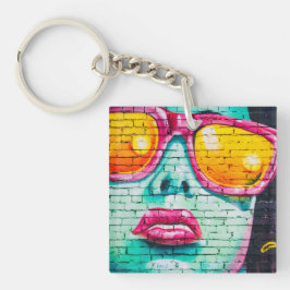 Doppelseitiger Keyring - Lipstick Urban Street Art Schlüsselanhänger