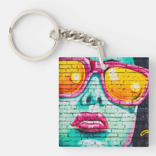Doppelseitiger Keyring - Lipstick Urban Street Art Schlüsselanhänger (Vorderseite)