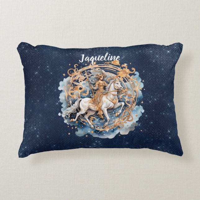 Doppelseitiger künstlerischer Saggitarius signiert Dekokissen (Vorderseite)