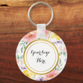 Doppelseitiger Logo-QR-Code-Blumen-Schlüsselanhäng Schlüsselanhänger (Vorderseite)