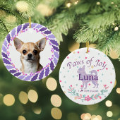 Doppelseitiger, maßgeschneiderter Lavendel-Chihuah Keramik Ornament