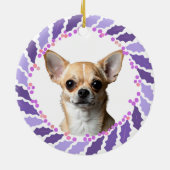 Doppelseitiger, maßgeschneiderter Lavendel-Chihuah Keramik Ornament (Hinten)