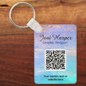 Doppelseitiger QR-Code Lila Aquamarines Goldenes G Schlüsselanhänger (Vorderseite)