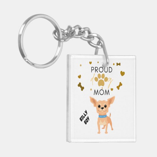 Doppelseitiger Schlüsselanhänger "CHIHUAHUA" aus A (Vorderseite links)