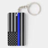 Doppelseitiger Schlüsselanhänger der Thin Blue Lin (Rückseite)