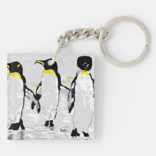 Doppelseitiger Schlüsselanhänger Penquins