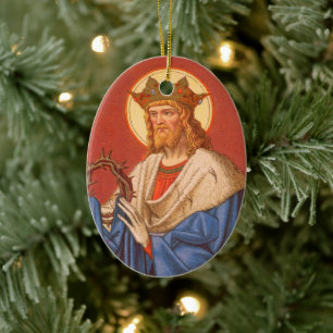 Doppelseitiger St. Louis IX. der König (PM 05) Keramik Ornament