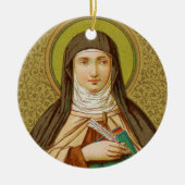 Doppelseitiger St. Teresa of Avila (SNV 27) Kreis Keramik Ornament (Vorne)