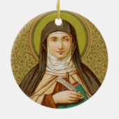 Doppelseitiger St. Teresa of Avila (SNV 27) Kreis Keramik Ornament (Hinten)