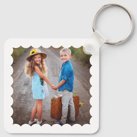 Doppelseitiges benutzerdefiniertes Zwei-Foto Schlüsselanhänger (Rückseite)