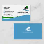 Doppelseitiges Blau/Grünes Real Anwesen Visitenkarte (Vorne/Hinten)