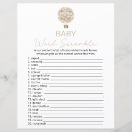 Doppelseitiges Boho Hot Air Ballon Baby Shower Gam