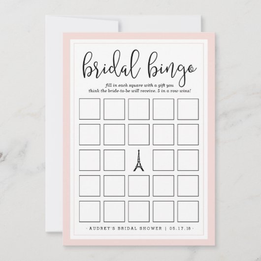 Doppelseitiges Brautparty Bingo und Purse Game (Vorderseite)