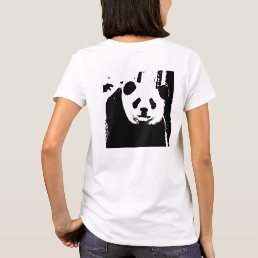 Doppelseitiges Design Panda Bär Elegante Frauen T-Shirt (Rückseite)